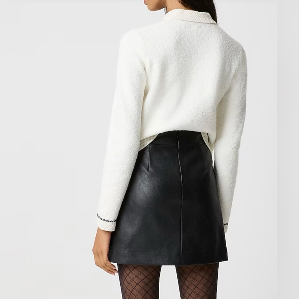 J. Crew Women’s Faux-leather A-line mini skirt Size 0